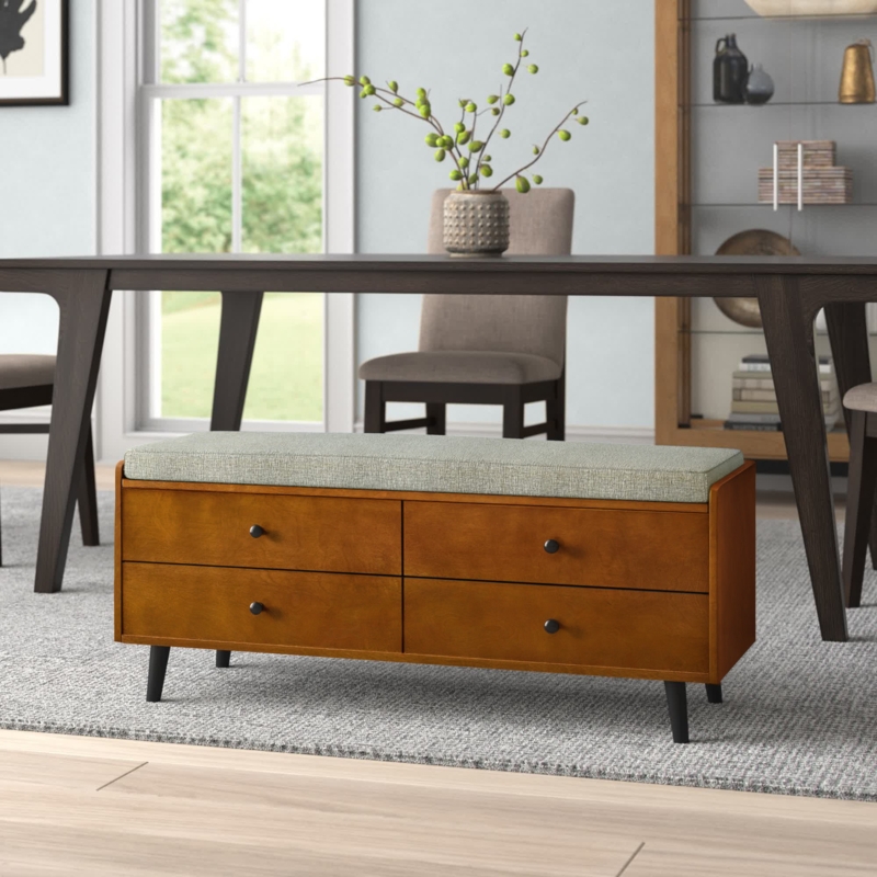 Domingue Polyester Upholstered Storage Bench