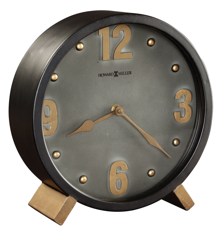 Elmer Modern u0026 Contemporary Analog Stainless Steel Quartz Movement / Crystal Tabletop Clock in Black/Gold
