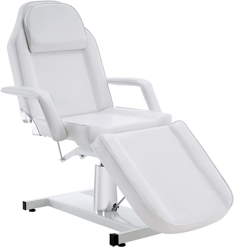 Faux Leather Reclining Spa Tattoo Massage Chair with Hydraulic Pump