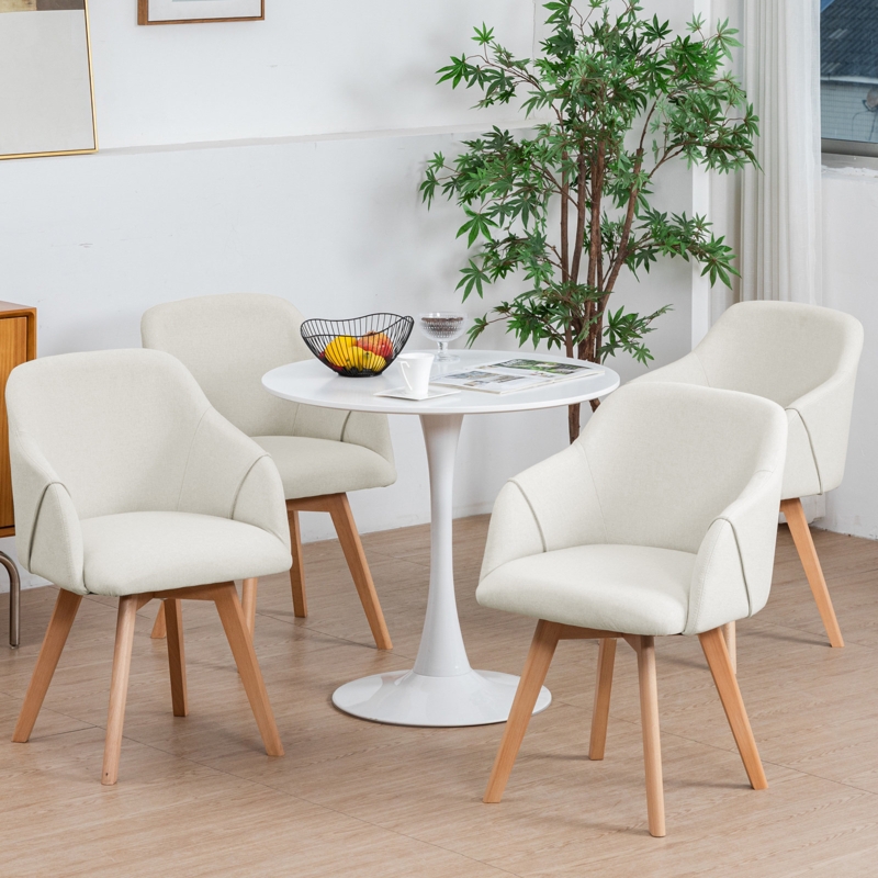 Fegan Swivel Linen Upholstered Back Side Chair
