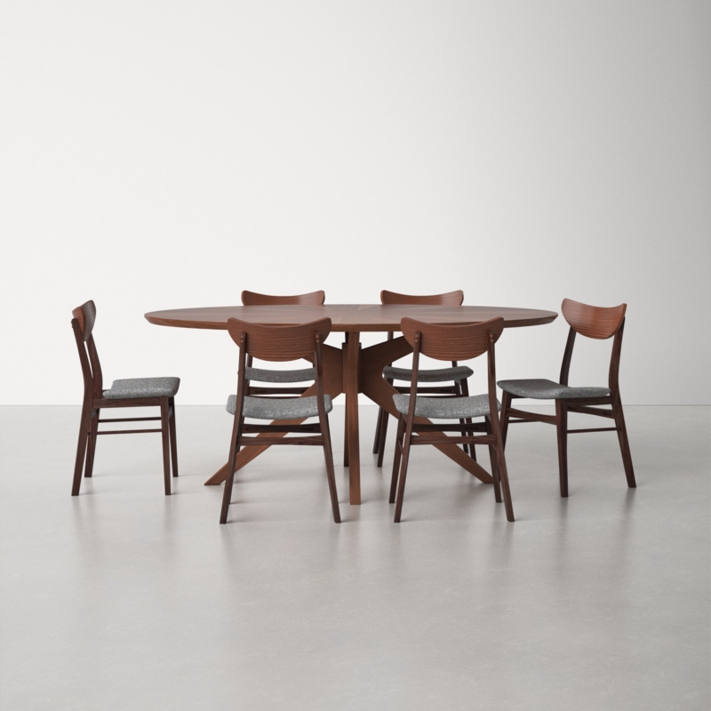 Fenway 7-Piece Walnut Finished Dining Set