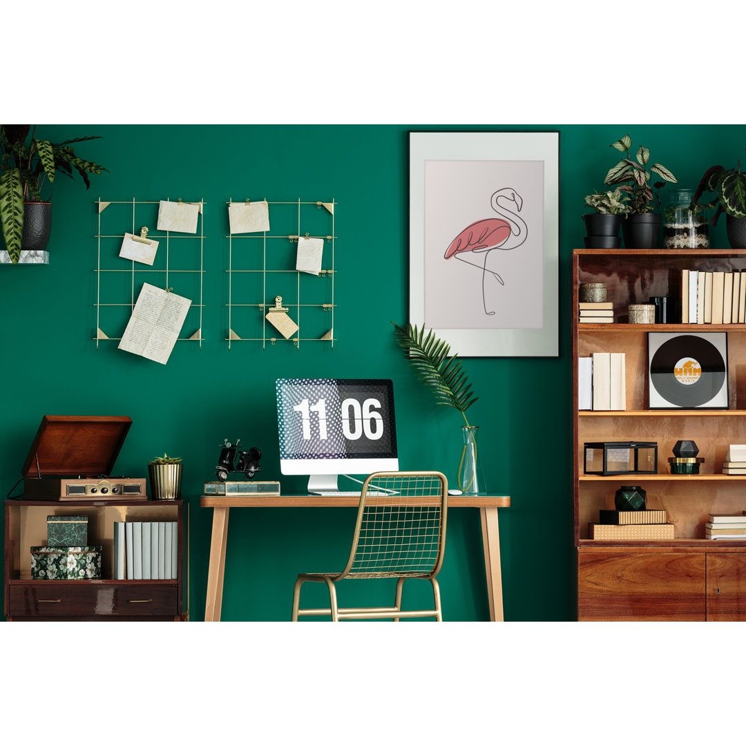 Flamingo Minimalist - Picture Frame Graphic Art