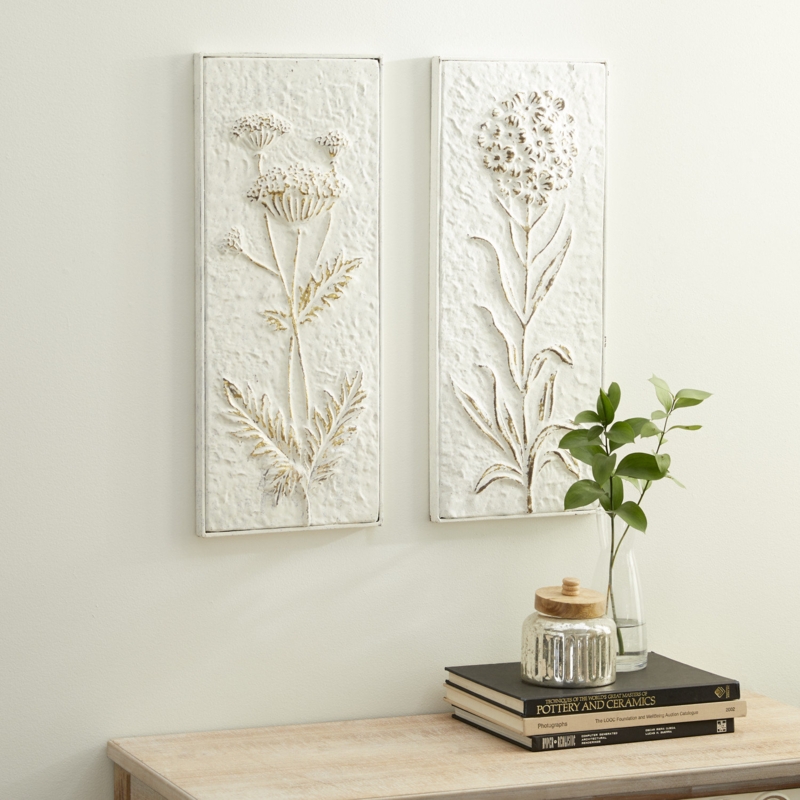 Floral Boho Plants & Flowers Wall Decor on Metal