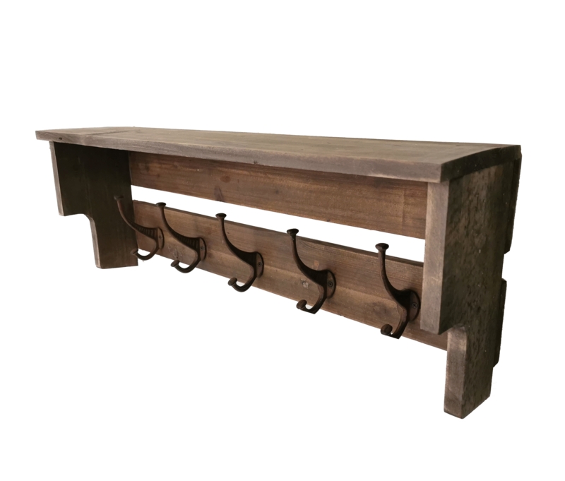 Fonta Solid Wood Wall 5 - Hook Wall Mounted Coat Rack