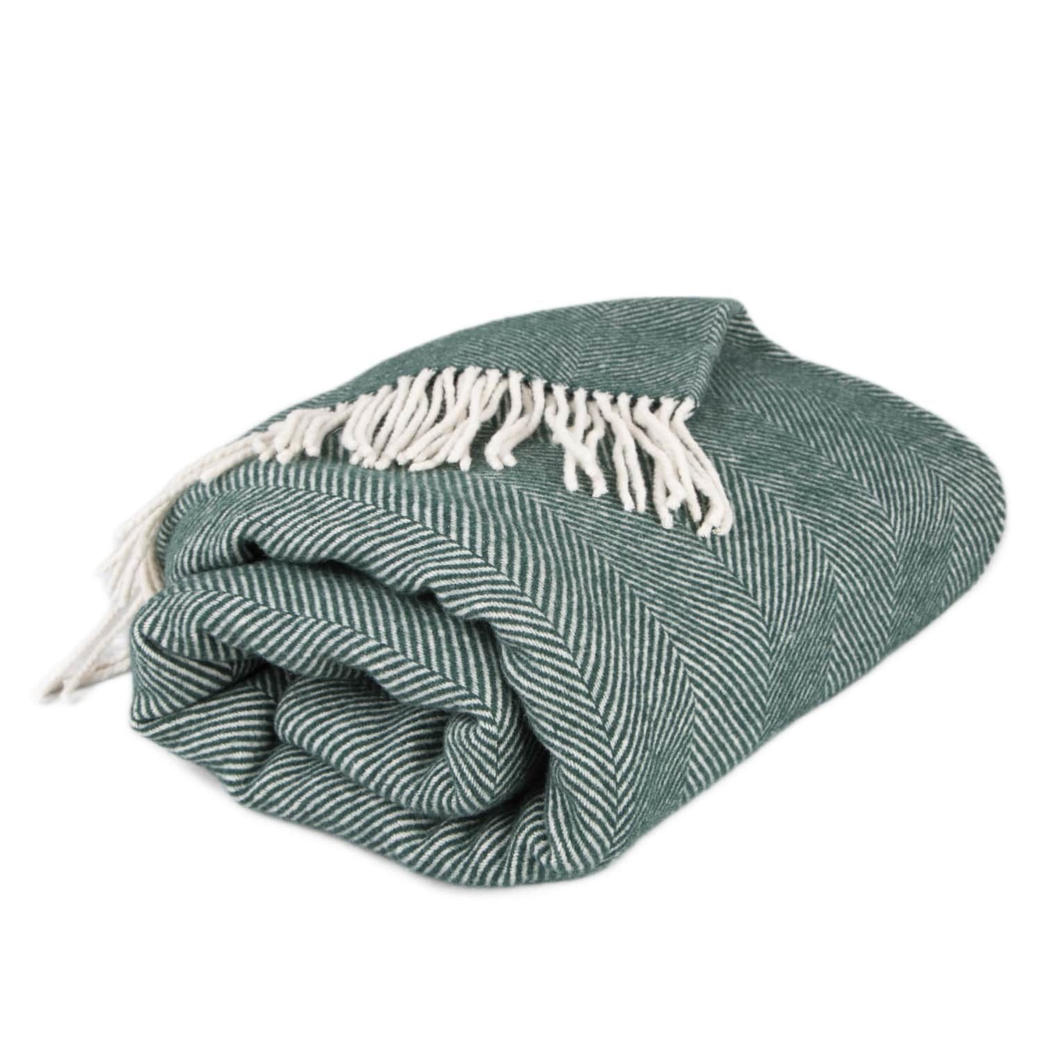 Forest Green Herringbone Blanket | One Size | Tielle Love Luxury by Tradelinens