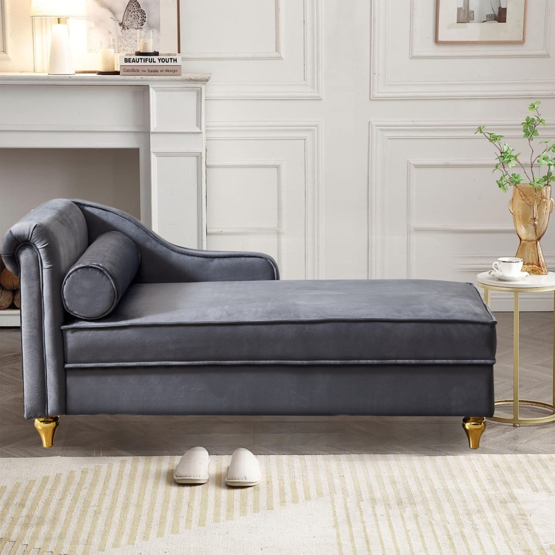 Forestine Velvet Chaise Lounge