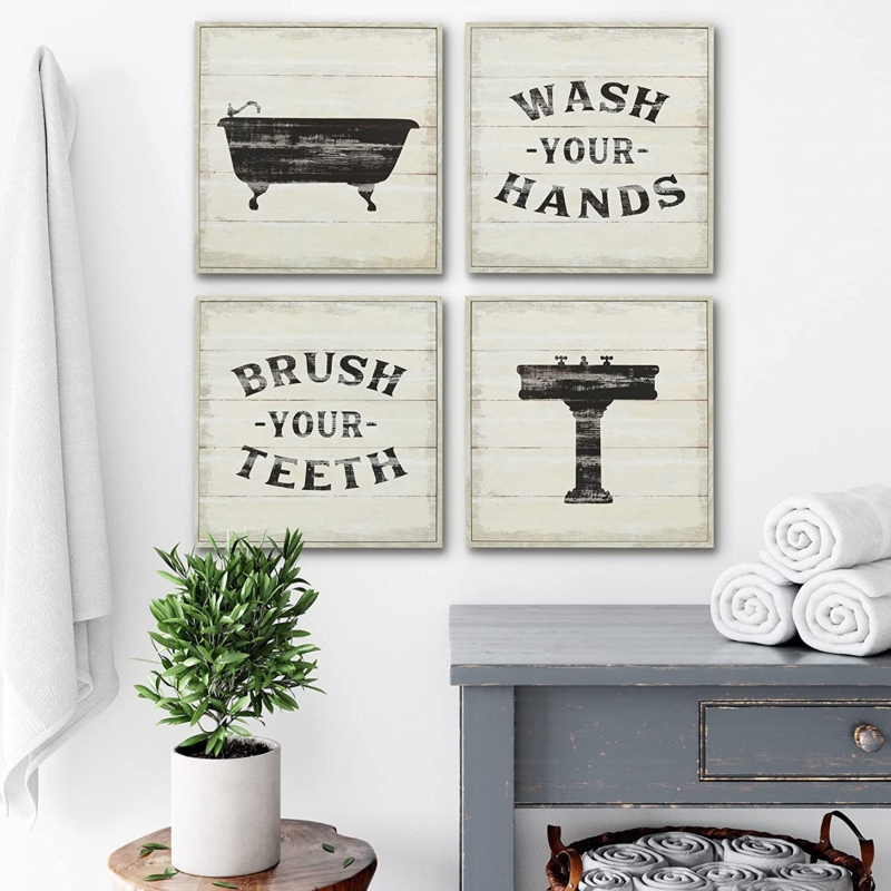 Funny Bathroom Signs, 10.5 x 10.5" 4PK