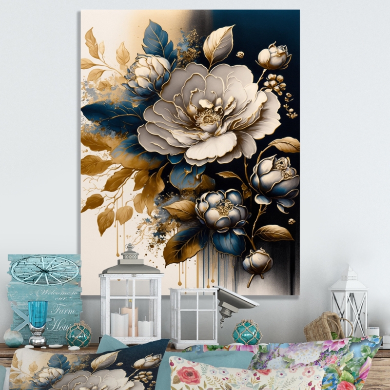 Glam Plants & Flowers Wall Decor on Metal