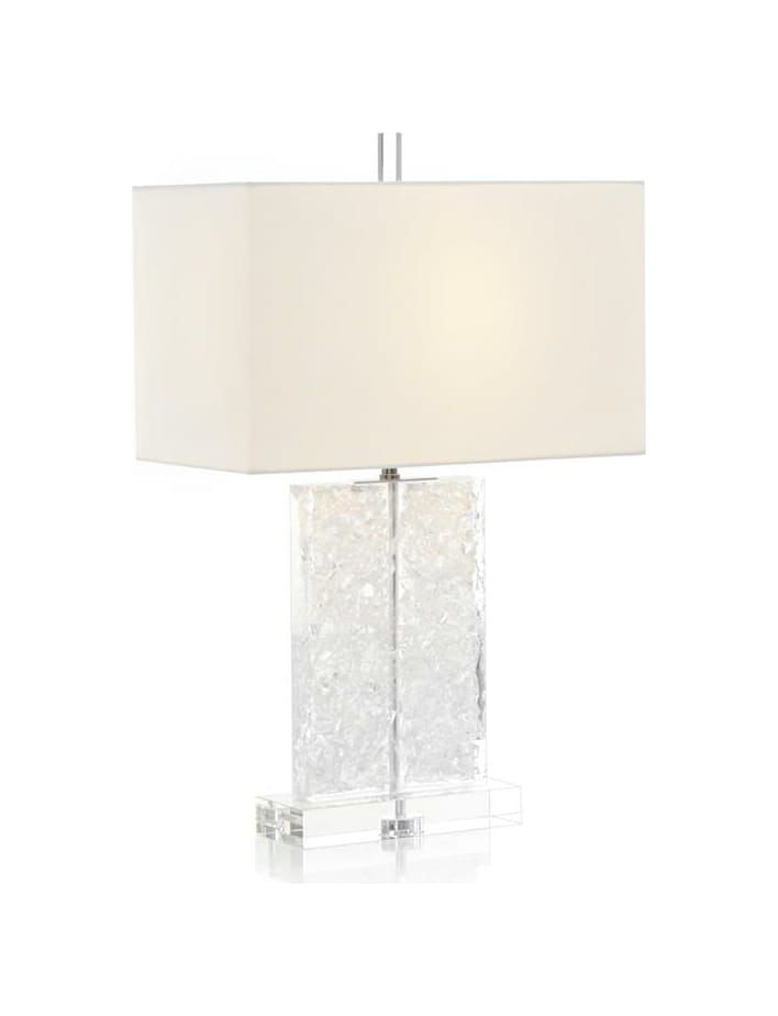 Glass and Acrylic Formed Table Lamp - Finish: Nickel, White