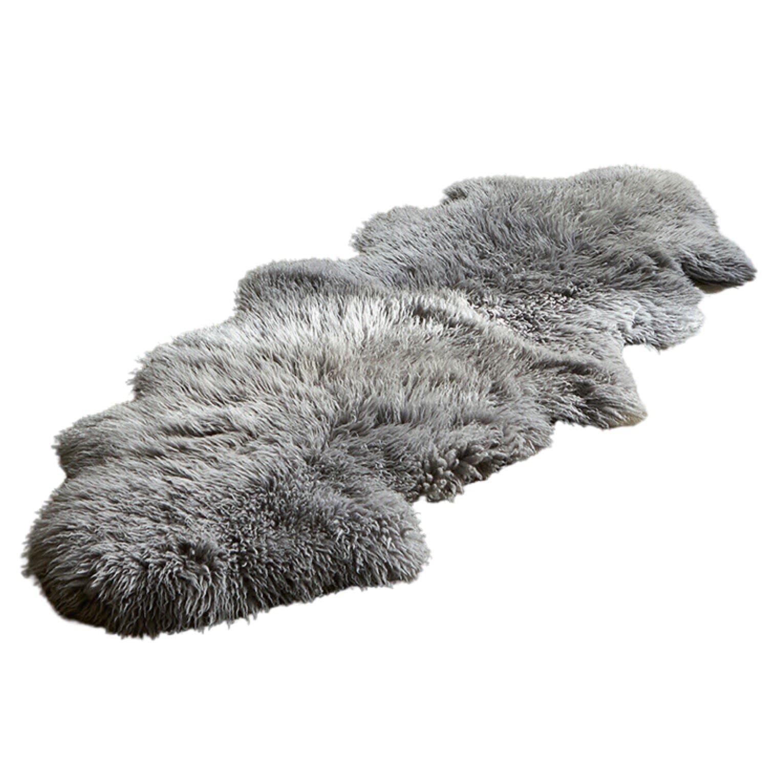 Grey Sheepskin Yetti Rug Double - Pewter | Owen Barry