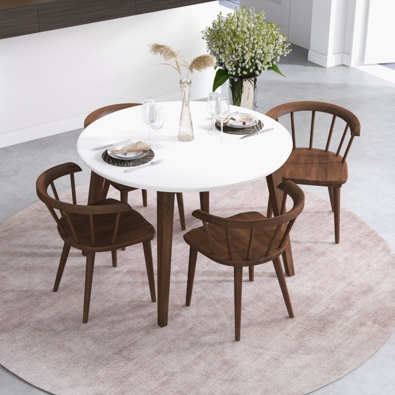 Hajdar 5 - Piece Solid Wood Dining Set