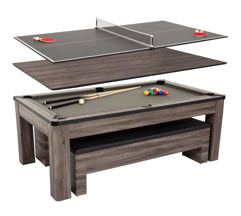 Hampton 3-in-1 Combination Table Includes Billiards, Table Tennis, & Dining Table