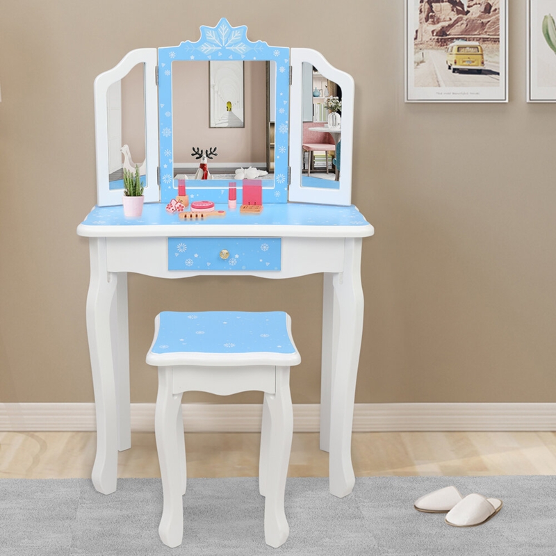 Hannakaisa Solid Wood Kids Vanity Set with Mirror