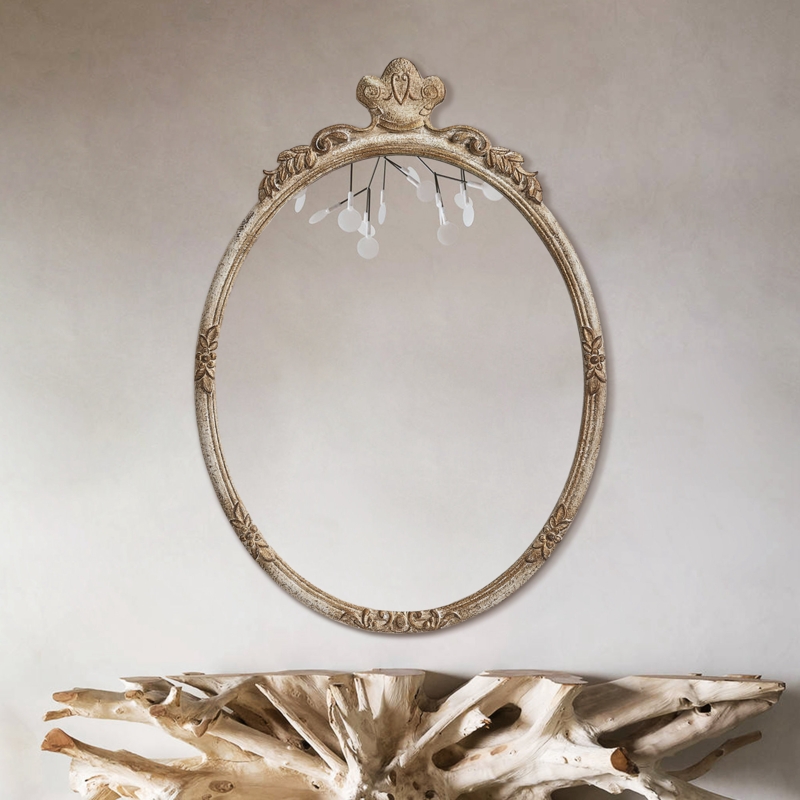 Haywards Oval Wood Wall Mirror