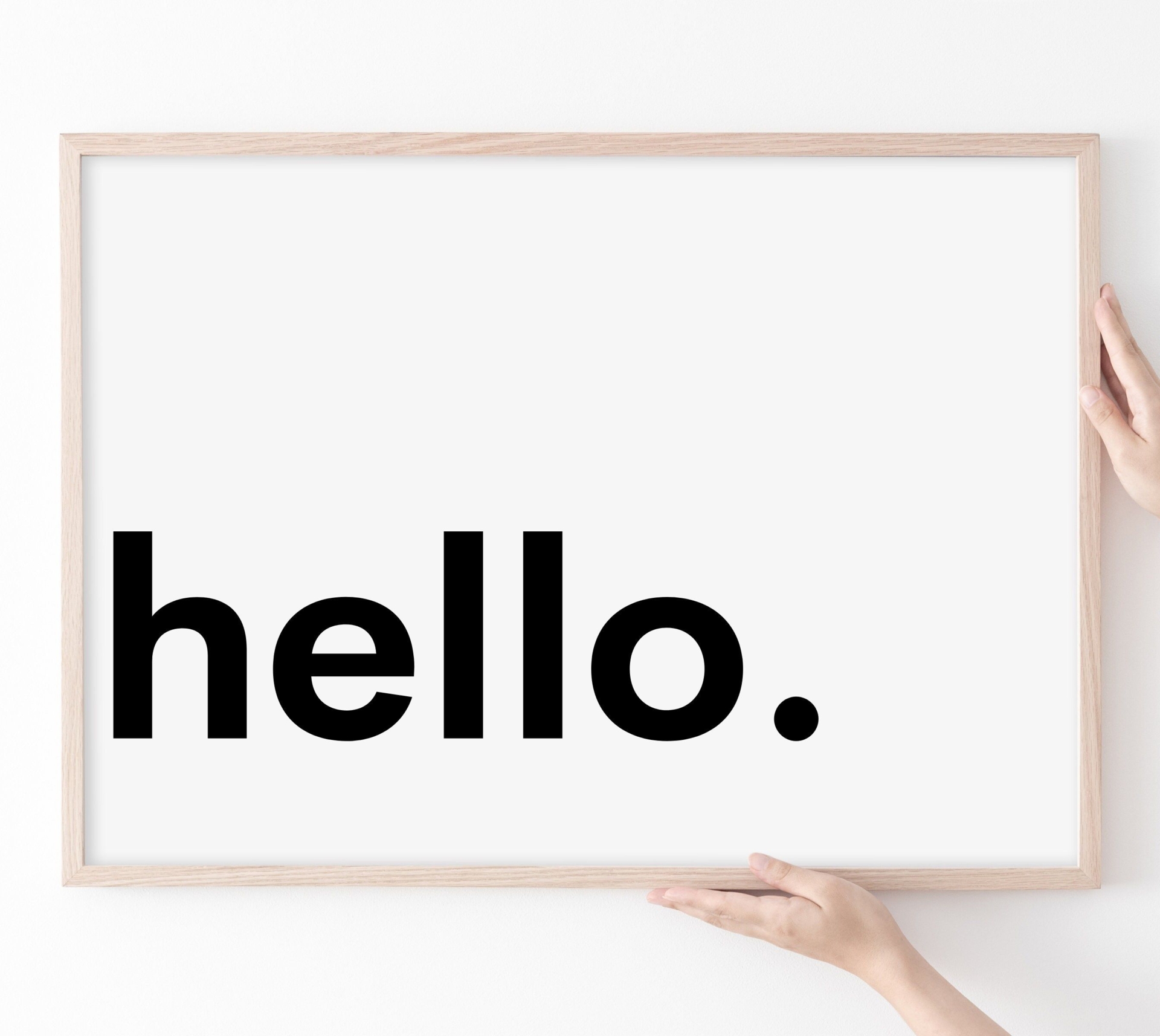 Hello Printable Wall Art, Minimalistic Typography Poster, Black & White, Entry Way Print, Instant Downloadprints for framing