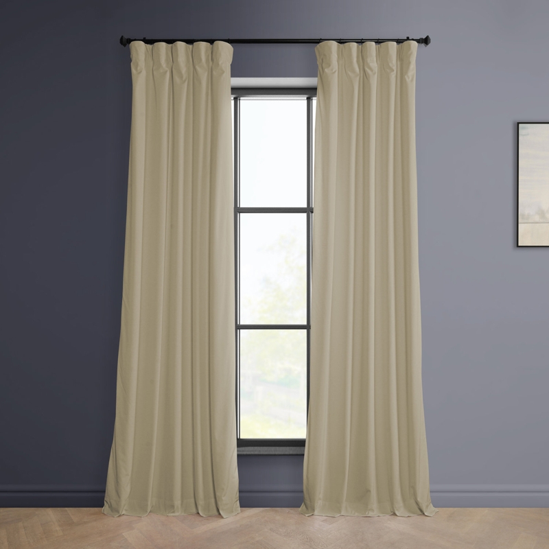 Heritage Plush Velvet Curtains for Bedroom - Room Darkening Curtains for Living Room Window Single Panel