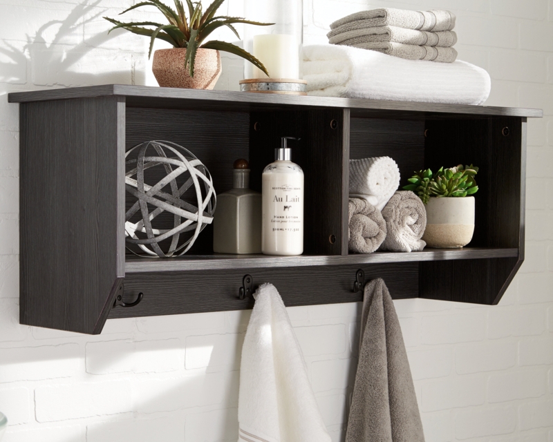 Herrod Solid Wood Accent Shelf with Hooks