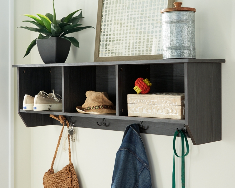 Herrod Solid Wood Cube Shelf with Hooks