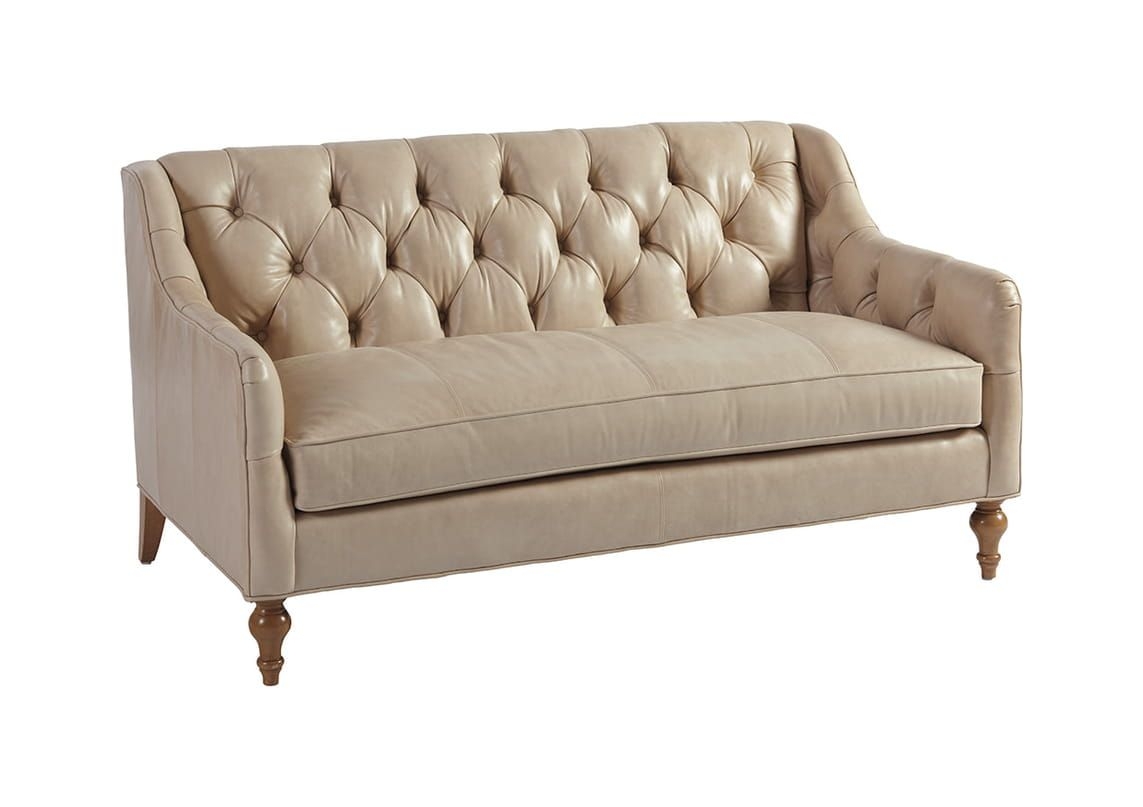 Hyland Park Leather Settee - Finish: Natural