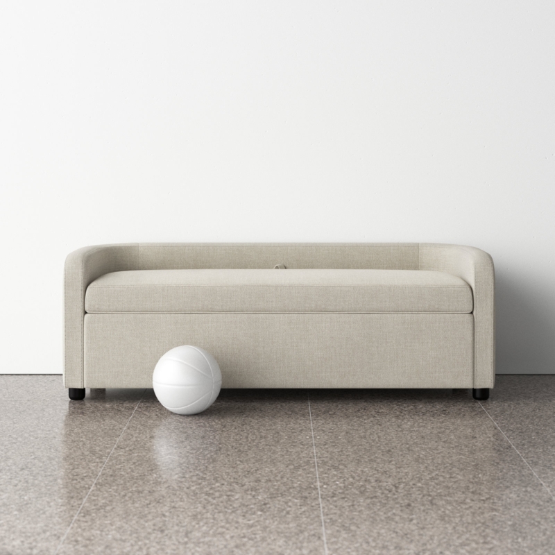 Janina 100% Polyester (Recycled) Upholstered Storage Bench