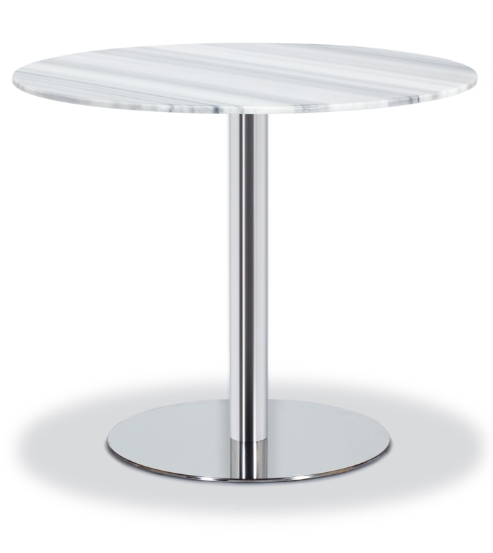 Johnette Round Marble Top Metal Base Dining Table