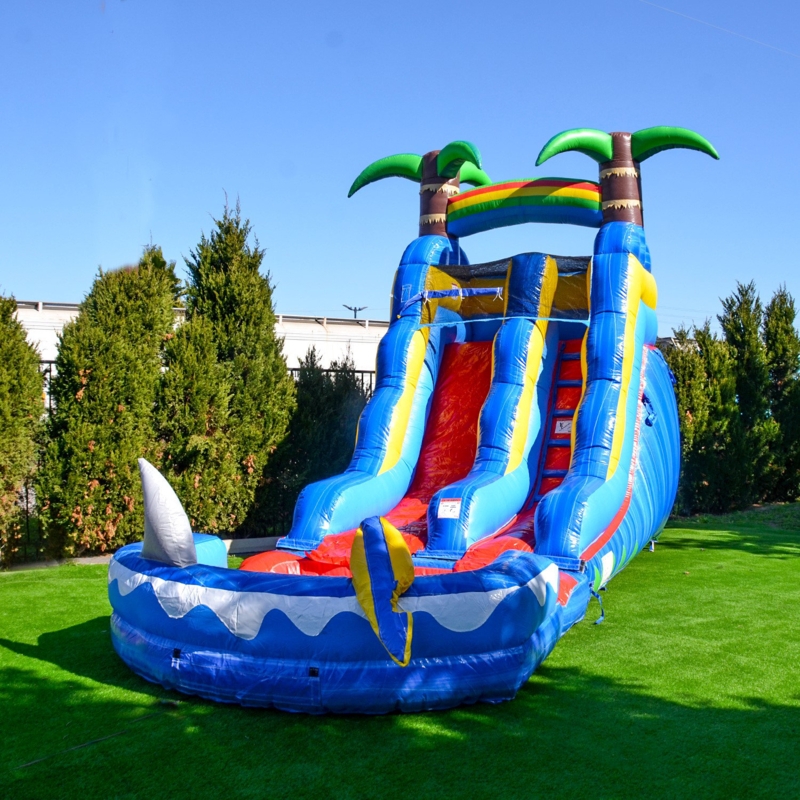 JumpOrange 15 FT Ocean Shark Commercial Grade Water Slide (with Pool and Blower)