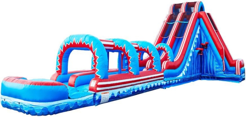 JumpOrange Flash Dual Lane Water Slide and Slip and Slide for Kids and Adults (with Blower)