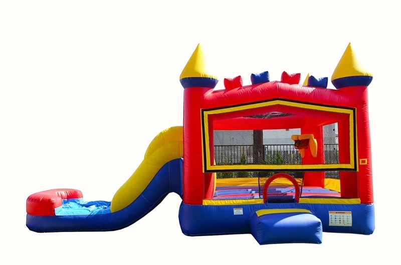JumpOrange Rainbow Commercial Grade Bounce House Water Slide for Kids (with Pool and Blower)