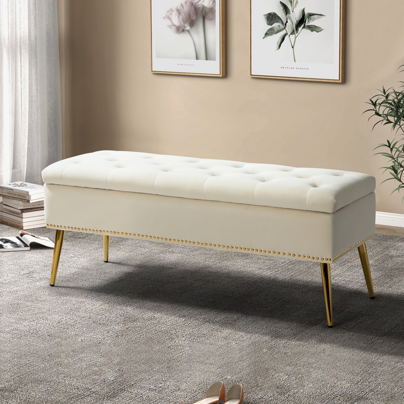 Kajana Upholstered Flip Top Storage Bench