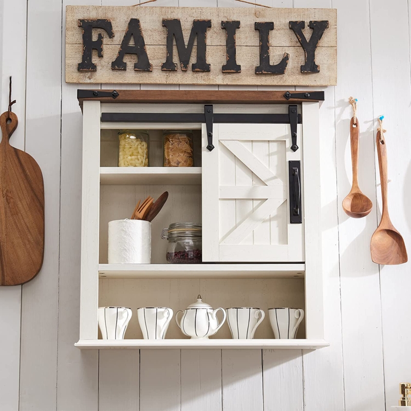 Kajus Wall Bathroom Cabinet, Farmhouse Medicine Storage Cabinet Wall Mounted for Bathroom, Kitchen
