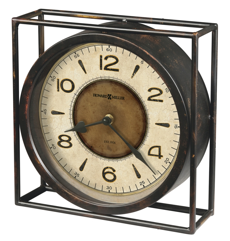 Kayden Traditional Analog Metal Quartz Movement / Crystal Tabletop Clock in Black/Antique Gold