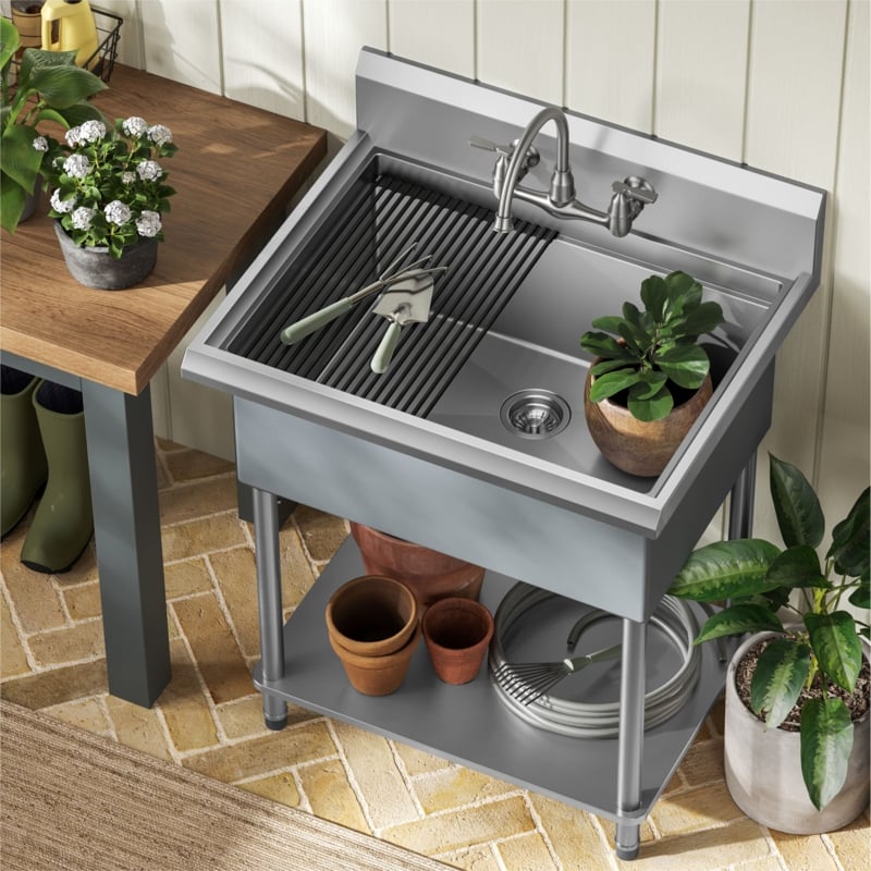 Stainless Steel Utility Sink Freestanding