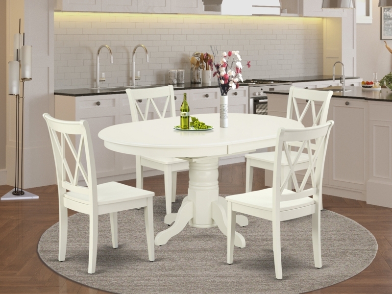 Labarge - Extendable Rubberwood Pedestal Dining Set