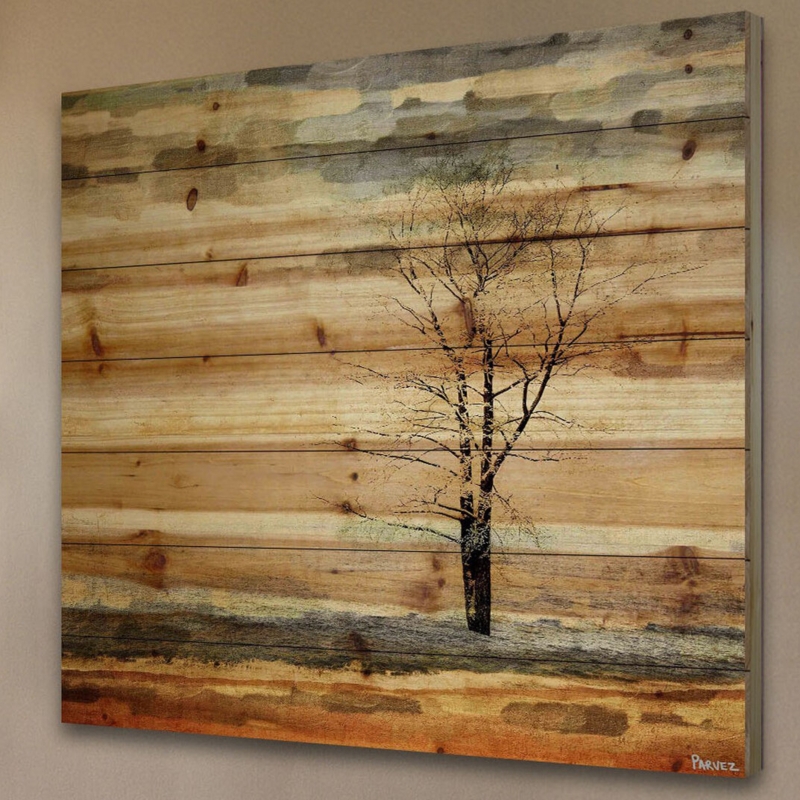 Landscape & Nature Tree Stands Alone On Wood by Parvez Taj Print