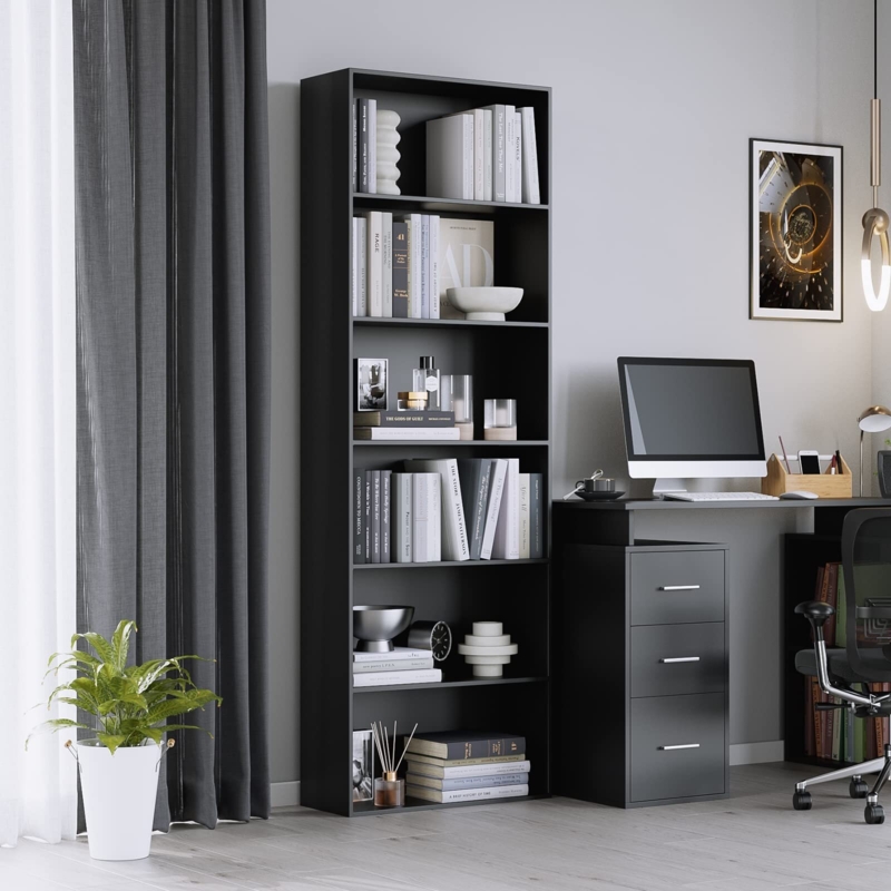 Langner 70.8" H x 23.6" W Standard Bookcase, 6-Tier Open Bookcase and Bookshelf