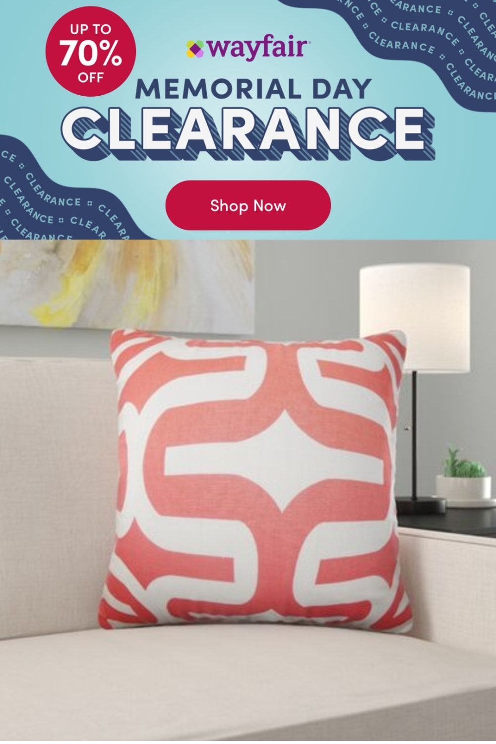 Latitude Run Suzanne Cotton Throw Pillow Cover, Cotton in Orange/Blue, Size 18" H x 18" W | Wayfair
