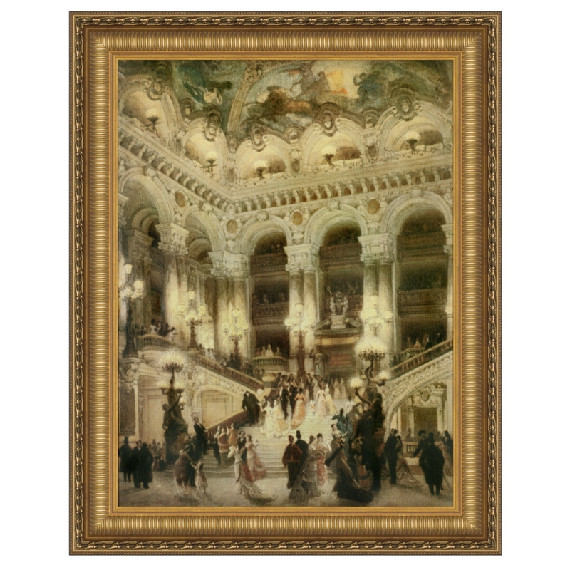 Le Couloir De L'Opera Framed On Canvas by Jean Beraud Print