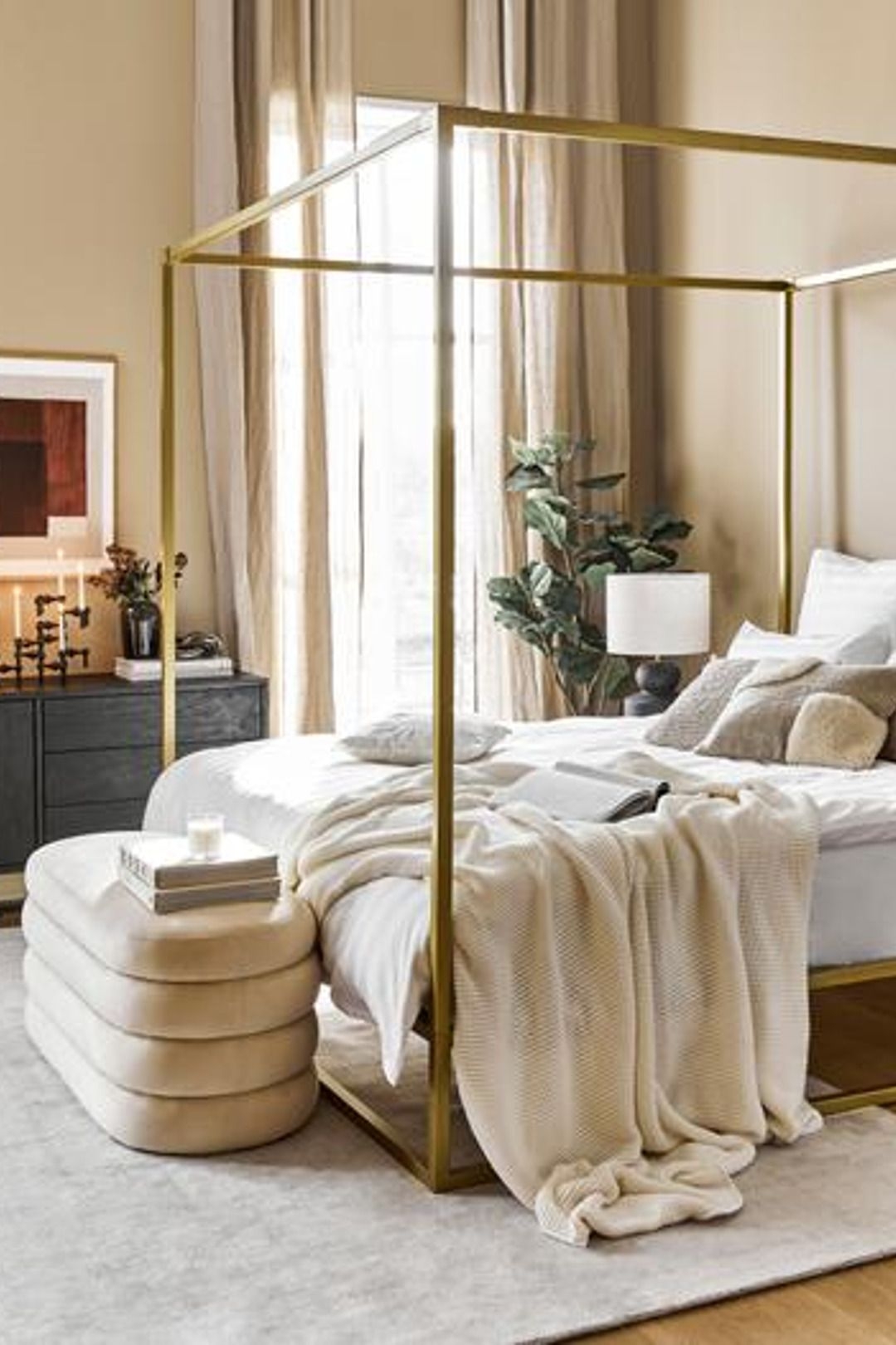 Letto a baldacchino in metallo Belle