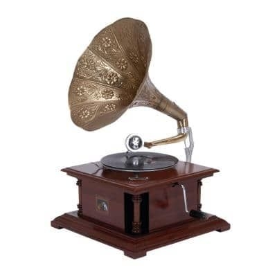 Litton Lane Brown Wood Vintage Gramophone