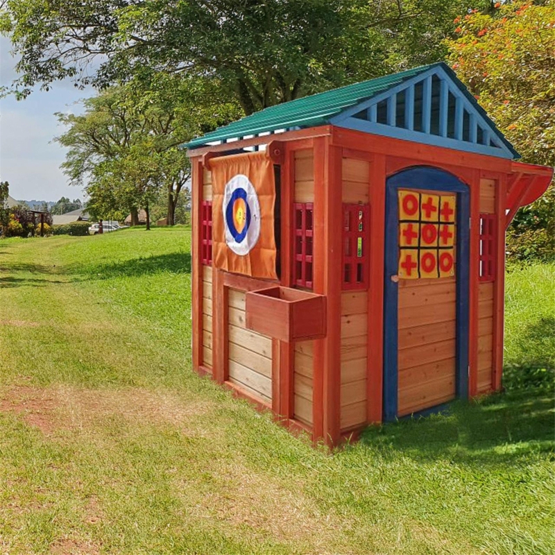 LoveisCool 61.4'' W x 45.98'' D Outdoor Solid Wood Playhouse