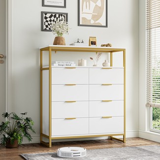 Analena 45.67"H 6 Drawer Dresser, Modern Chest of Drawers, Vertical Dresser, White Dresser | Foter Analena 45.67"H 6 Drawer Dresser, Modern Chest of Drawers, Vertical Dresser, White Dresser | Foter