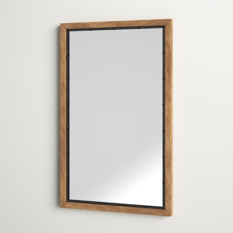 Marlon Rectagle Wood Farmhouse Wall Mirror