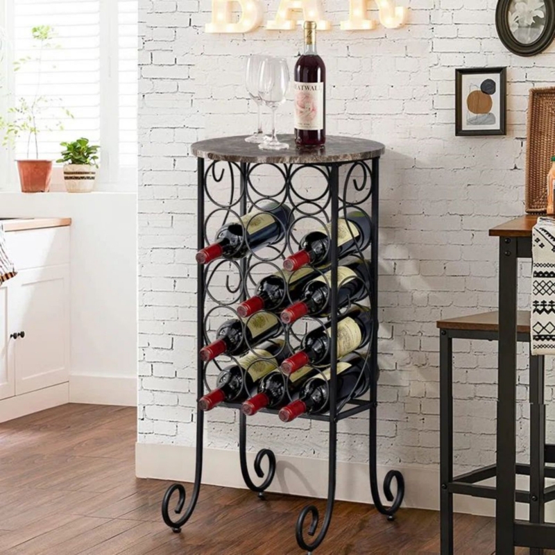Milligan 15 Bottle Floor Wine Bottle Rack in Black