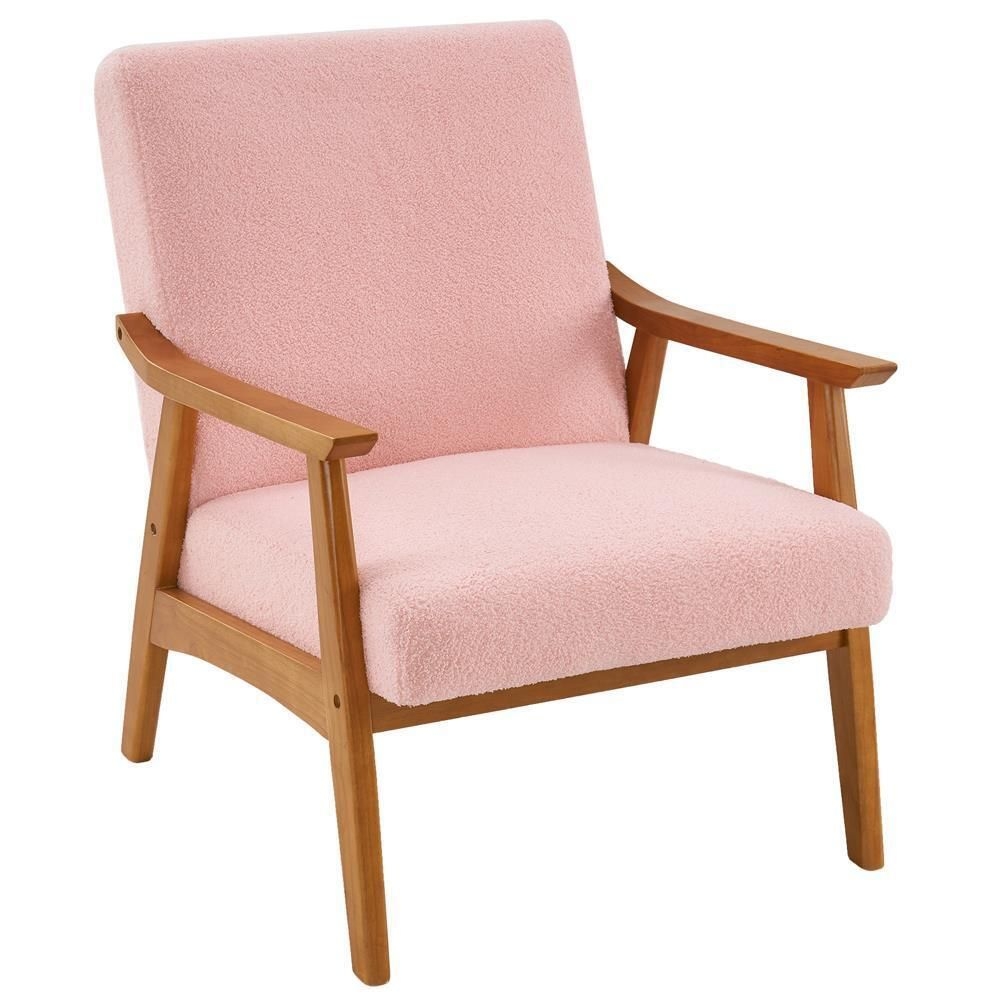 Modern Living Room Accent Arm Chair Solid Wood Upholstered Chair Furniture