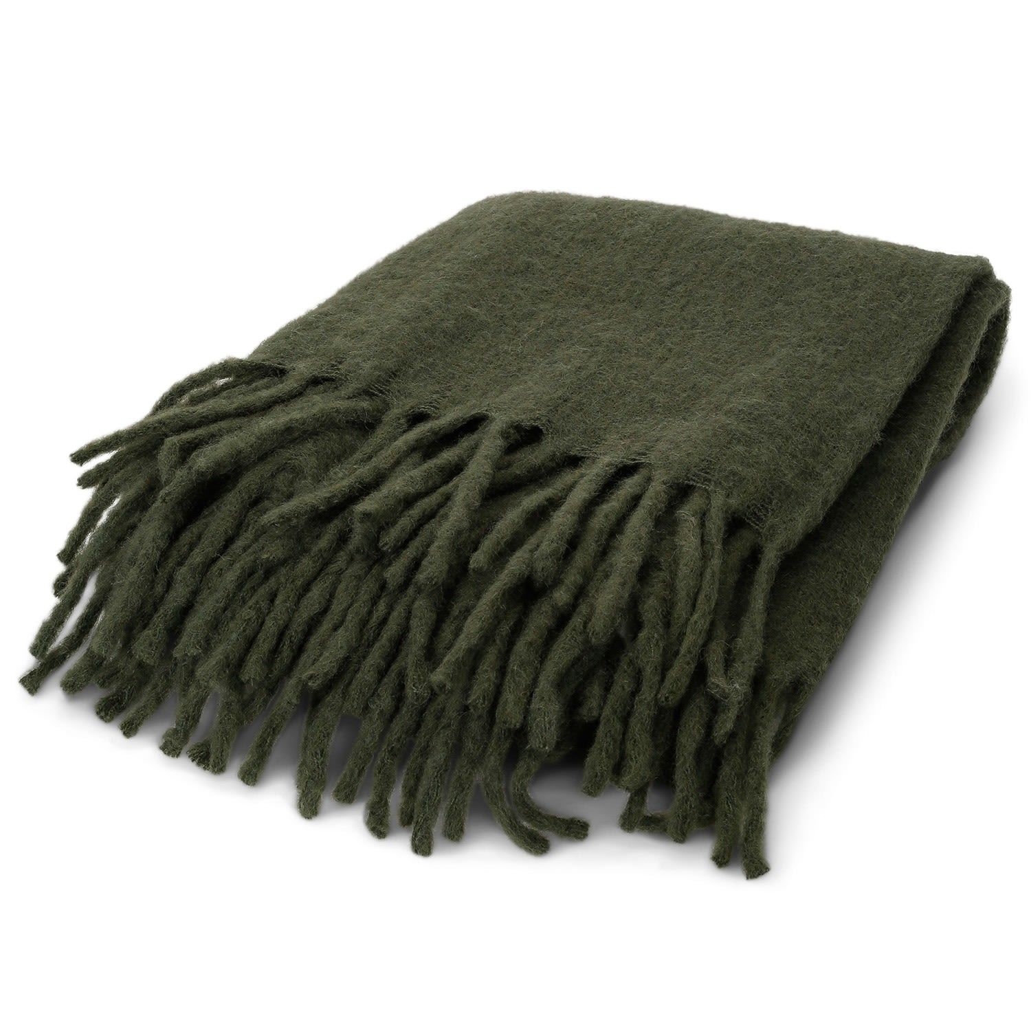 "Molly" Fluffy Throw Blanket  - Green | One Size | tirillm