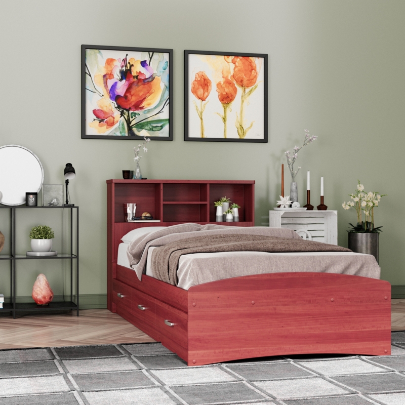 Monira Bookcase Storage Bed