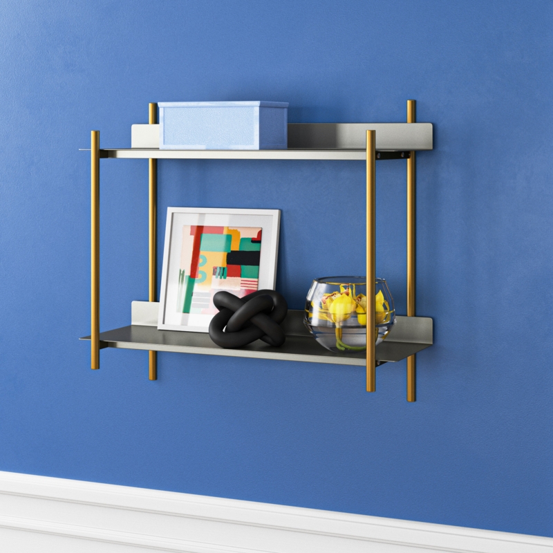 Montmarte 2 Piece Metal Tiered Shelf with Hooks