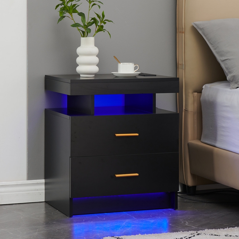 Morits LED Nightstand with Wireless Charging