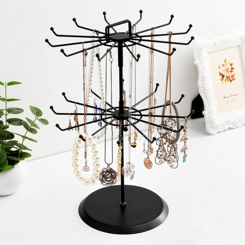 MyGift Rotating Jewelry Display Stand 24 Hooks