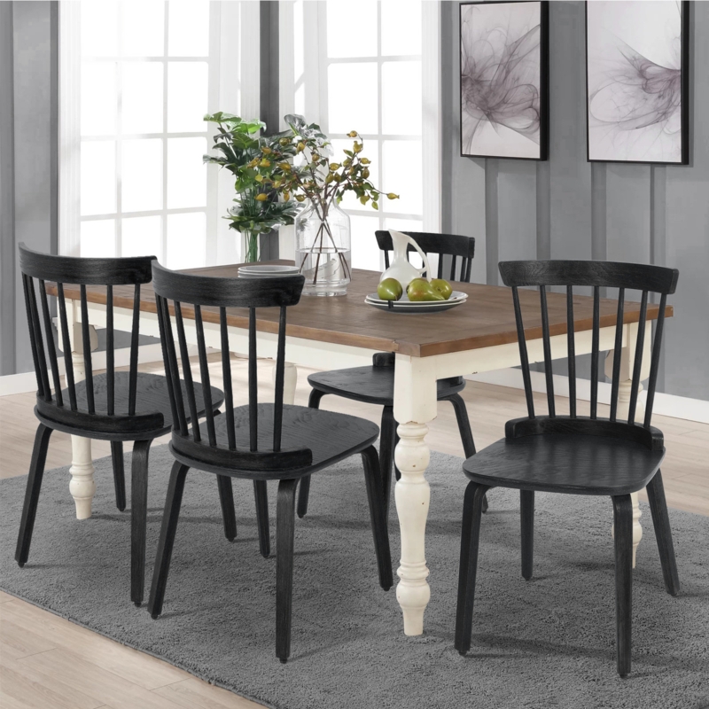 Nadilyn Solid Wood Slat Back Windsor Side Chair